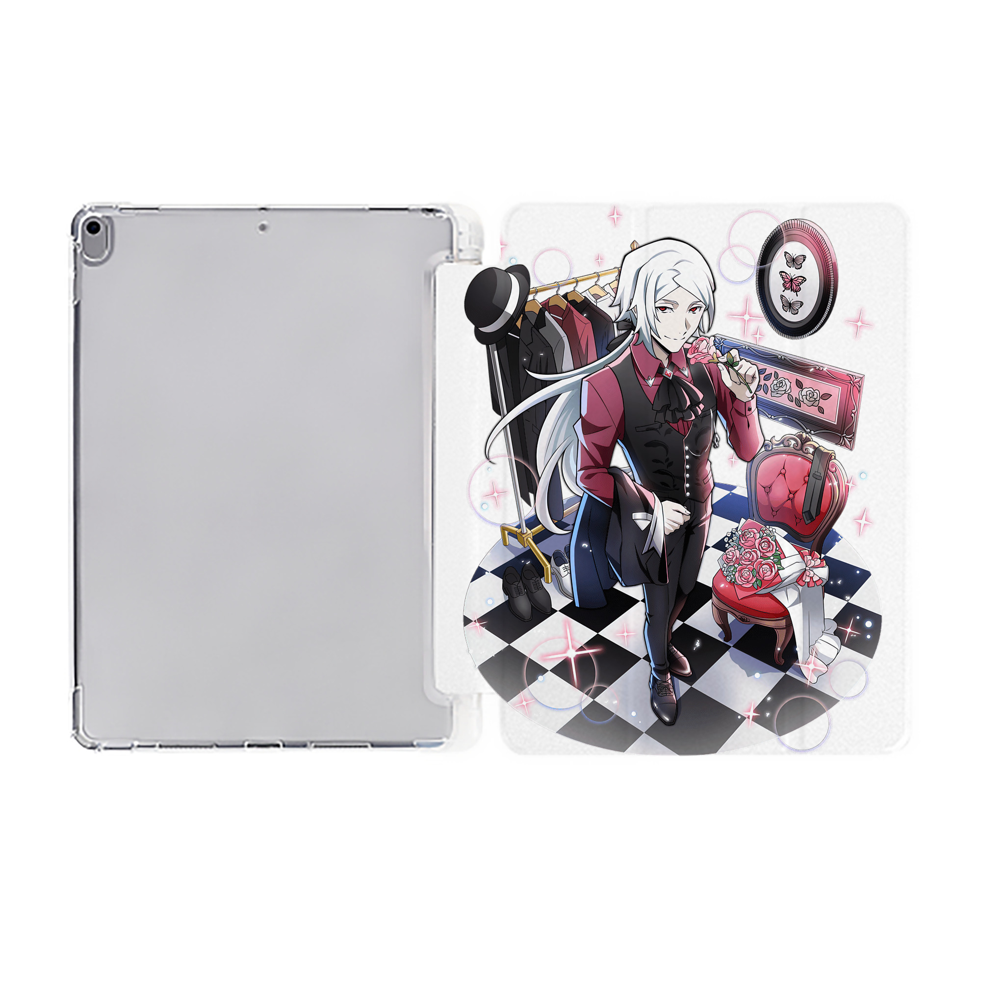 （画像用） 文豪ストレイドッグス Bungo Stray Dogs IPad ケース ペン収納付き 三つ折りスタンド PUレザー×シリコン 対応機種9.5/10.5/10.9インチ